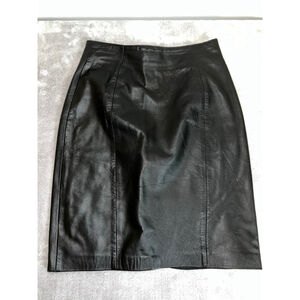 Women's Andrew Marc Black Leather Pencil Skirt Size 6